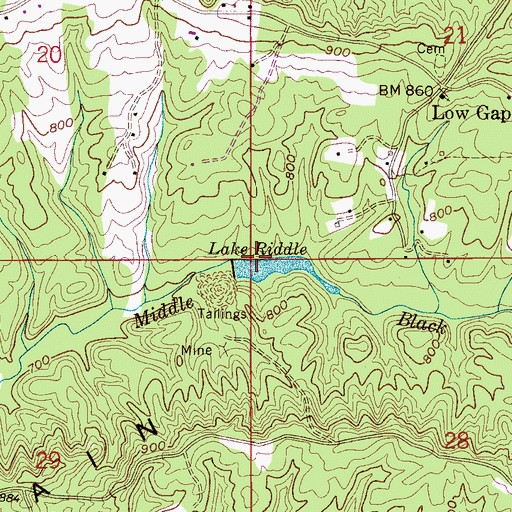 Topographic Map of Riddle Dam, AL