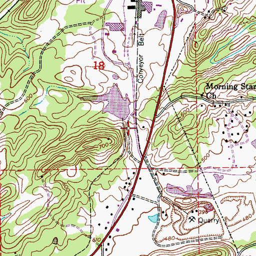 Topographic Map of National Dam, AL