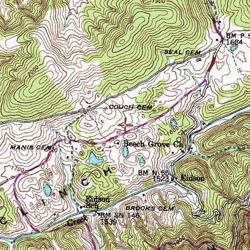 Topographic Map of Eidson Post Office, TN