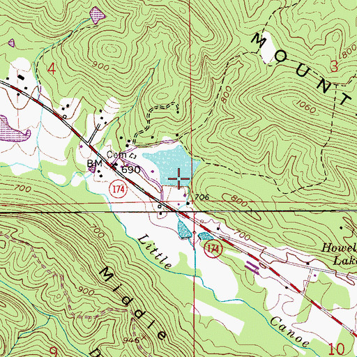 Topographic Map of Howell Dam, AL