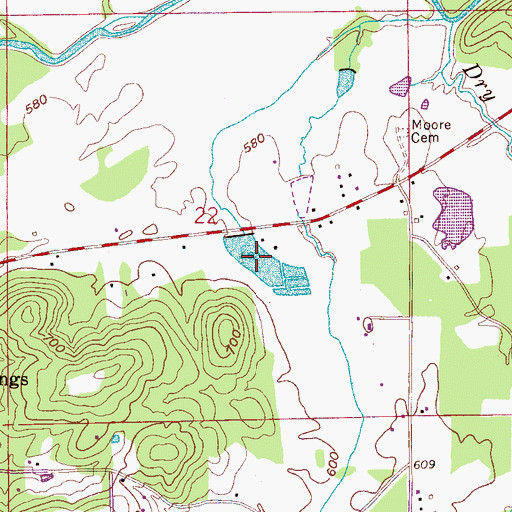 Topographic Map of Cobb Lake, AL