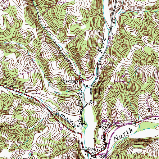 Topographic Map of Seay Spring, TN