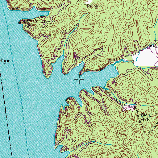 Topographic Map of Tischel Bay, TN
