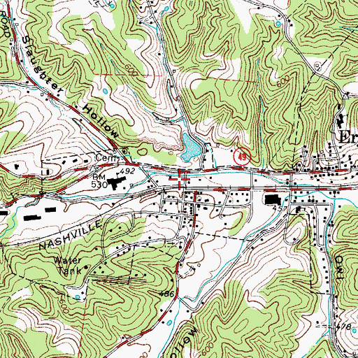 Topographic Map of Erin Post Office, TN