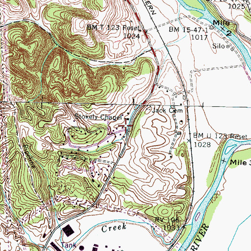 Topographic Map of Alexander School (historical), TN