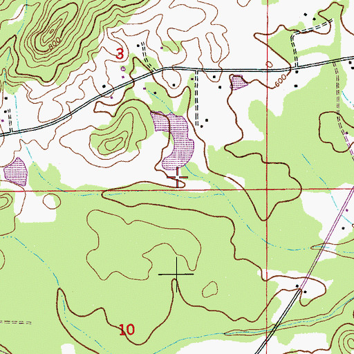 Topographic Map of Baswell Dam, AL