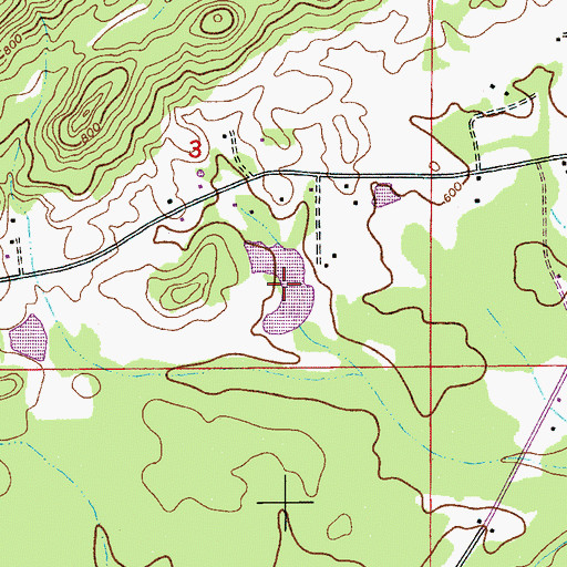 Topographic Map of Baswell Lake, AL