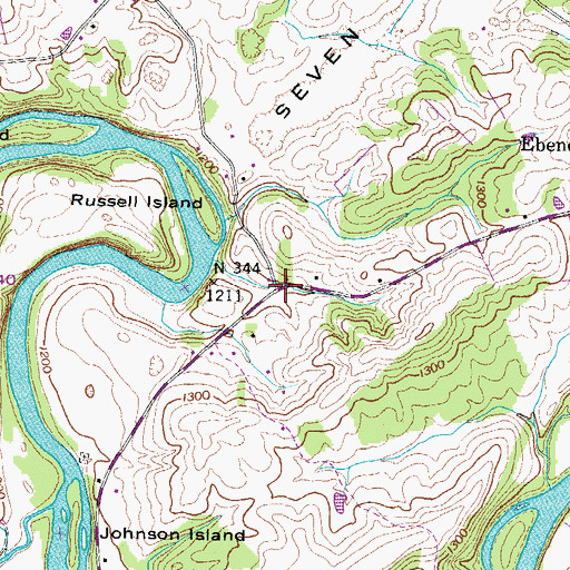 Topographic Map of Allenbridge (historical), TN