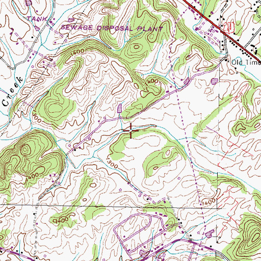 Topographic Map of Hartman Mine Number Two, TN