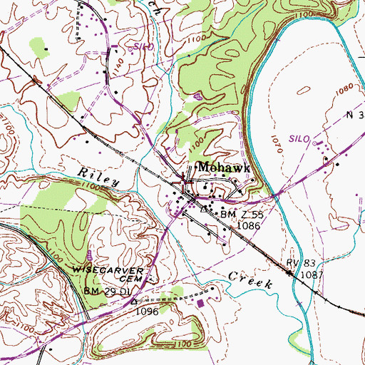 Topographic Map of Mohawk Post Office, TN