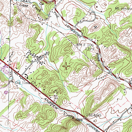 Topographic Map of Berkley Prospect, TN