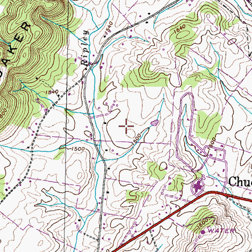 Topographic Map of Chucky Post Office, TN