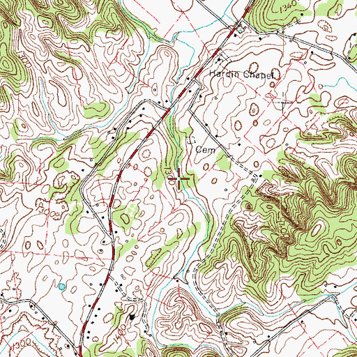 Topographic Map of Johnson Mine, TN