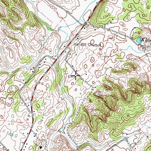 Topographic Map of Johnson Prospect, TN