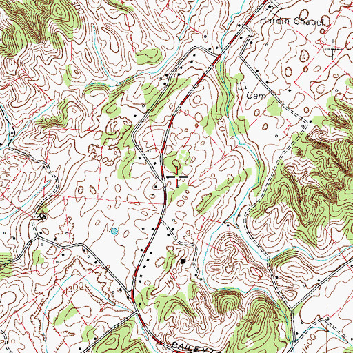 Topographic Map of Johnson Prospect, TN
