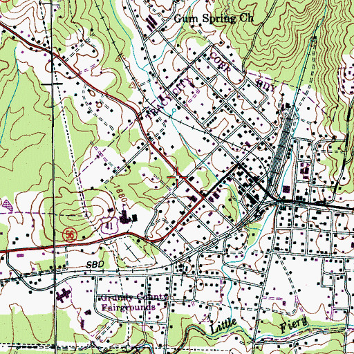 Topographic Map of Tracy City Post Office, TN