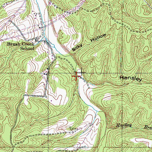 Topographic Map of Hartley Branch, TN