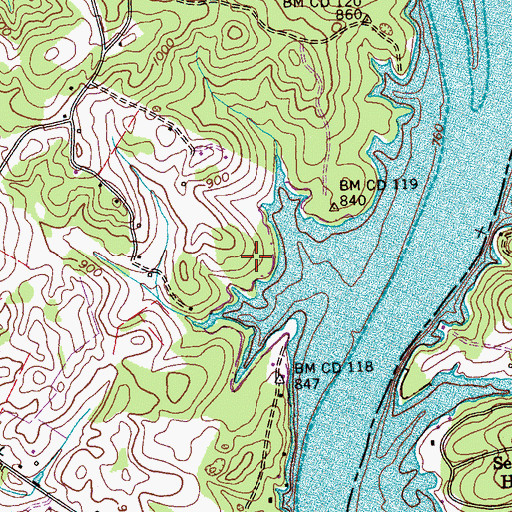 Topographic Map of Knoxville YMCA Camp, TN
