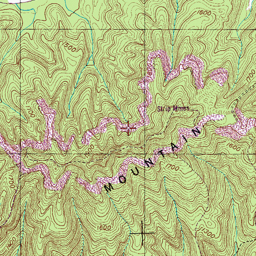 Topographic Map of Cofer and Tedder Jellico Mine, TN