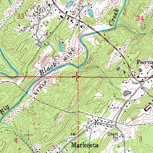 Topographic Map of Acton Mine, AL
