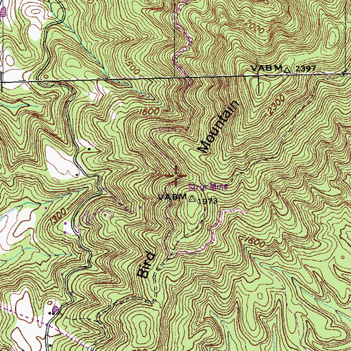 Topographic Map of Wartburg Blue Gem Mine, TN