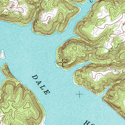 Topographic Map of Cove Creek Recreation Area, TN