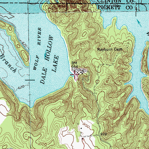 Topographic Map of Eagles Cove Marina, TN