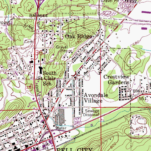 Topographic Map of Arbor Baptist Church, AL