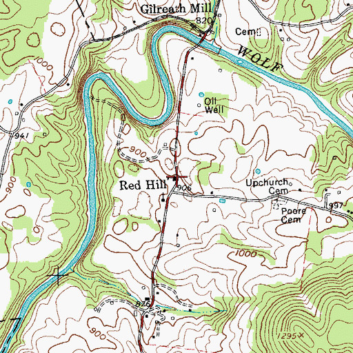 Topographic Map of Red Hill School (historical), TN