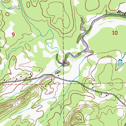 Topographic Map of Arnold Branch, AL