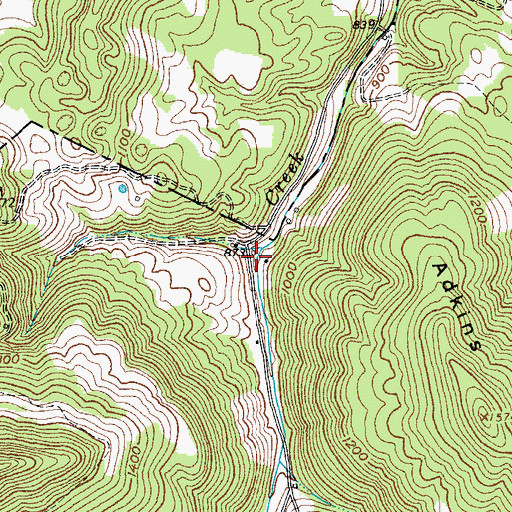 Topographic Map of Cooks Mill (historical), TN