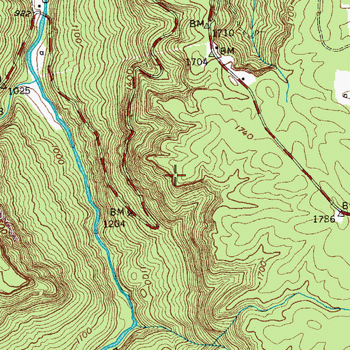 Topographic Map of Howard Burks Mine, TN