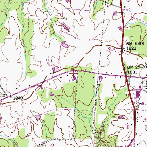 Topographic Map of Clarkrange Post Office, TN