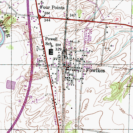 Topographic Map of Fowlks Post Office, TN