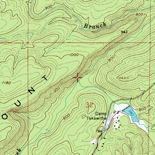 Topographic Map of Bear Mountain Branch, AL