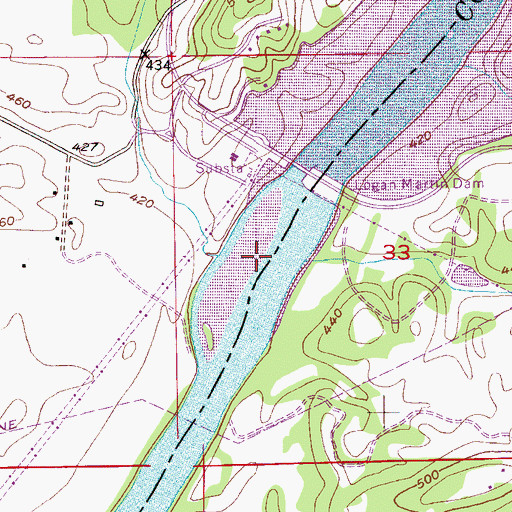Topographic Map of Bell Island, AL