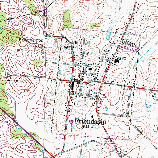 Topographic Map of Friendship Post Office, TN