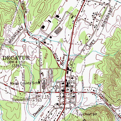 Topographic Map of Decatur Post Office, TN