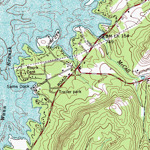 Topographic Map of Ten Mile Post Office, TN