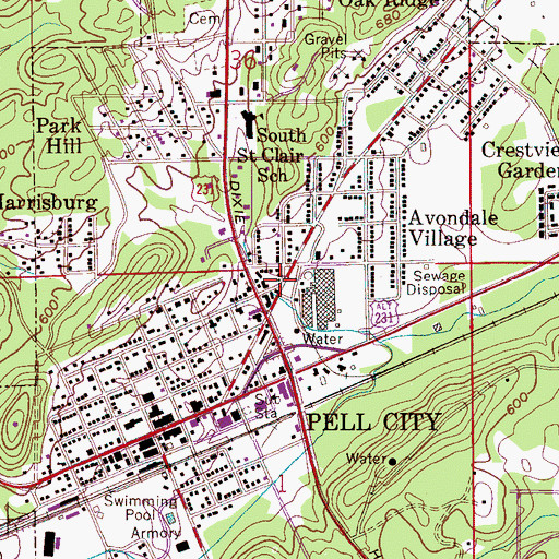Topographic Map of Bible Missionary Church, AL