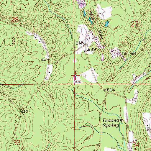 Topographic Map of Brookston Mine, AL