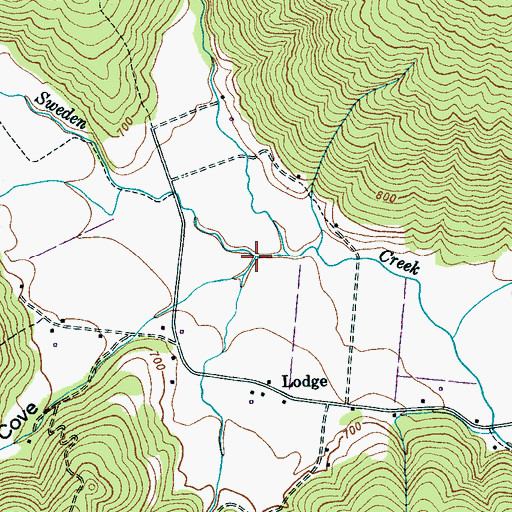 Topographic Map of Goardneck Cove Branch, TN