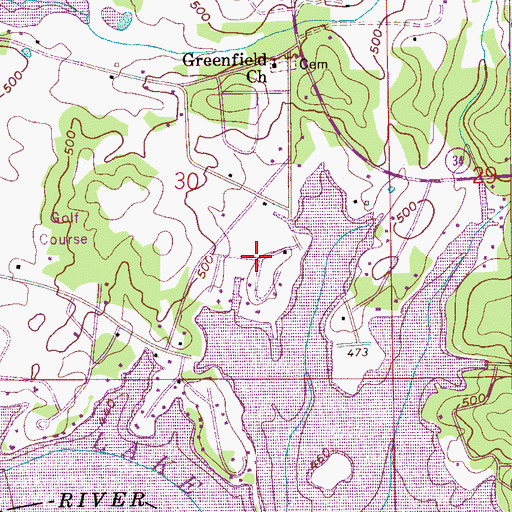 Topographic Map of Carl Smith Subdivision, AL