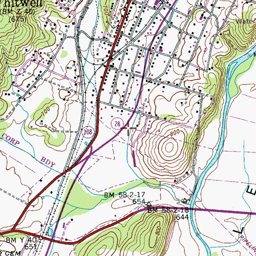 Topographic Map of Whitwell Post Office, TN