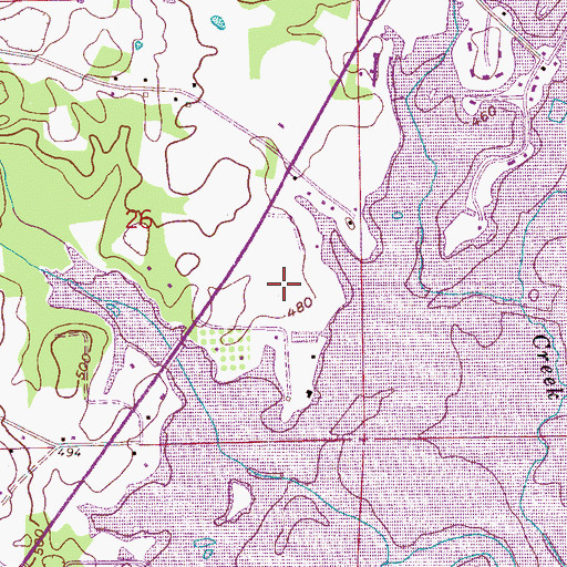 Topographic Map of Catatoga Estates, AL