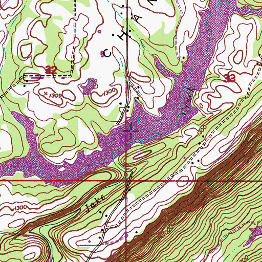Topographic Map of Chandler Mountain Lake, AL