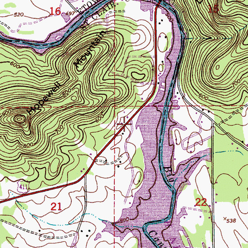 Topographic Map of Church of God of Prophecy, AL