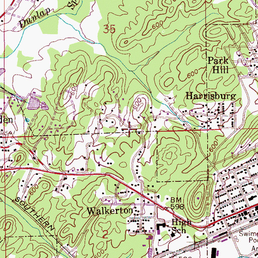 Topographic Map of Church of God in Christ, AL