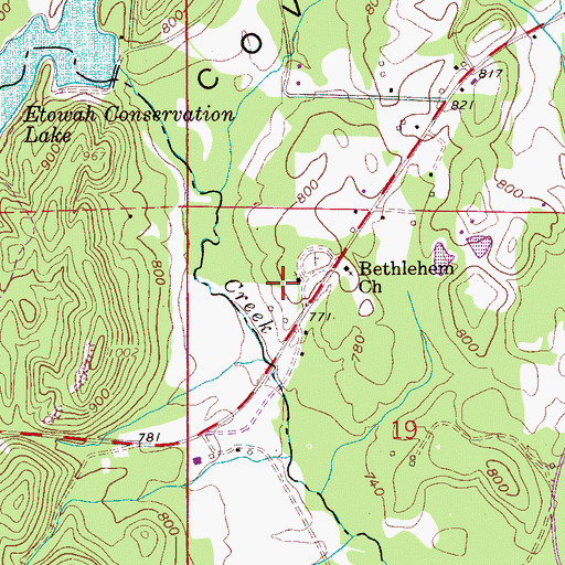 Topographic Map of Clear Springs (historical), AL