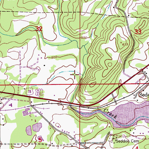 Topographic Map of Cogswell Avenue Industrial Park, AL